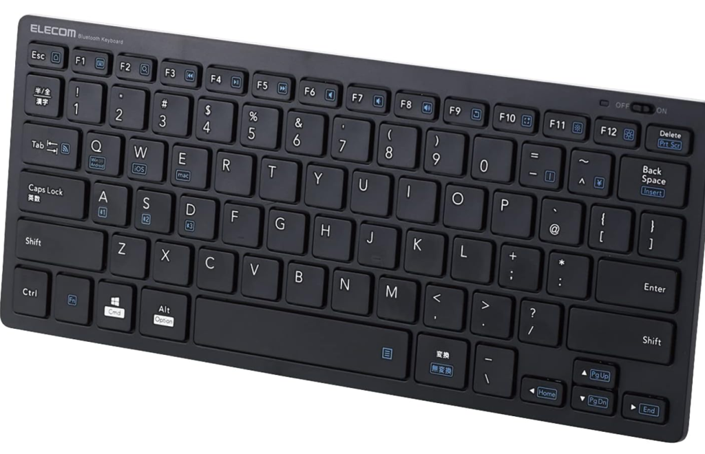 エレコム Bluetooth マルチペアリング ミニキーボード パンタグラフ式 軽量・薄型 3台同時ペアリング mac OS/iPad OS/Window OS対応 ブラック TK-FBP102BK/EC 