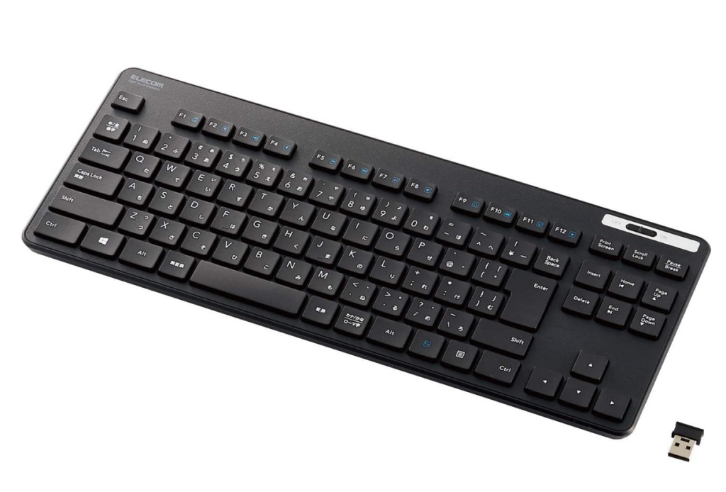 エレコム ワイヤレスキーボード TK-FDM109TKBK 薄型 メンブレン