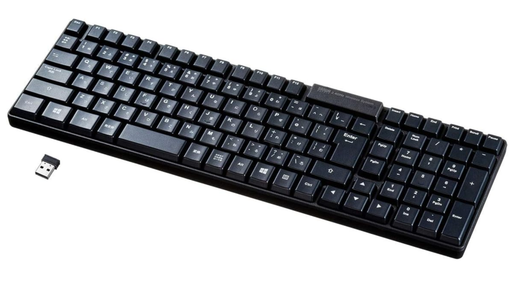 サンワサプライ ワイヤレスキーボード USB接続 コンパクト 日本語109キー メンブレン ブラック SKB-WL34BK 